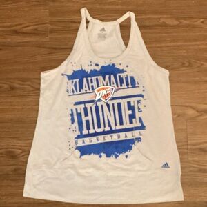 Adidas Gray Tank with Blue Oklahoma City Thunder Design